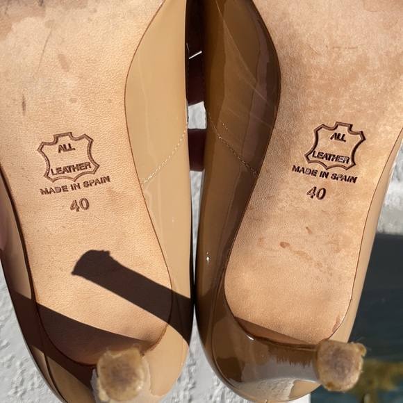 LK Bennett Tan Patent Leather Heels, Court Shoes - Size EUR 40 or US 9 - Picture 10 of 12